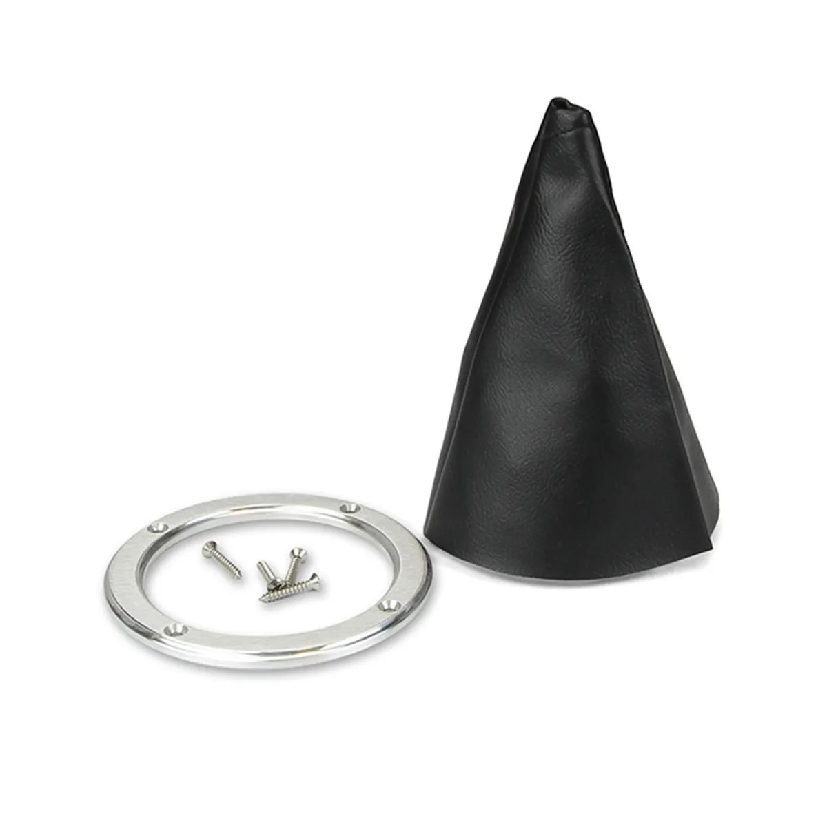 Hot Rod Shifter Boot Kit; Incl. Boot/Stainless Screws/Billet Aluminum Boot Ring; product image