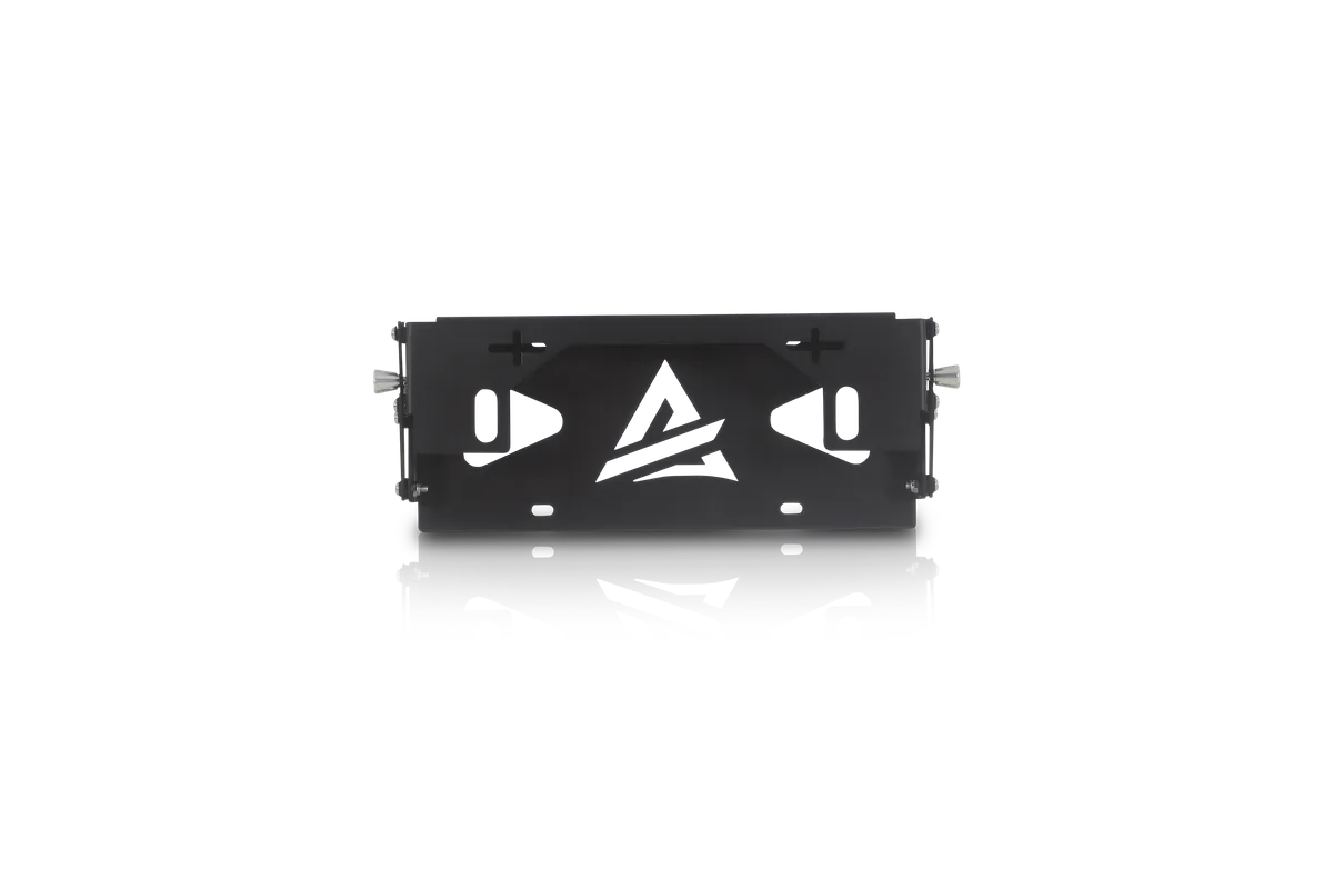 ATTK102-BX Attica 4x4 Universal Offroad Front Bumper Winch Flip-Up Roller Fairlead License Plate Mounting Bracket - Black - Powder Coated - Steel product image