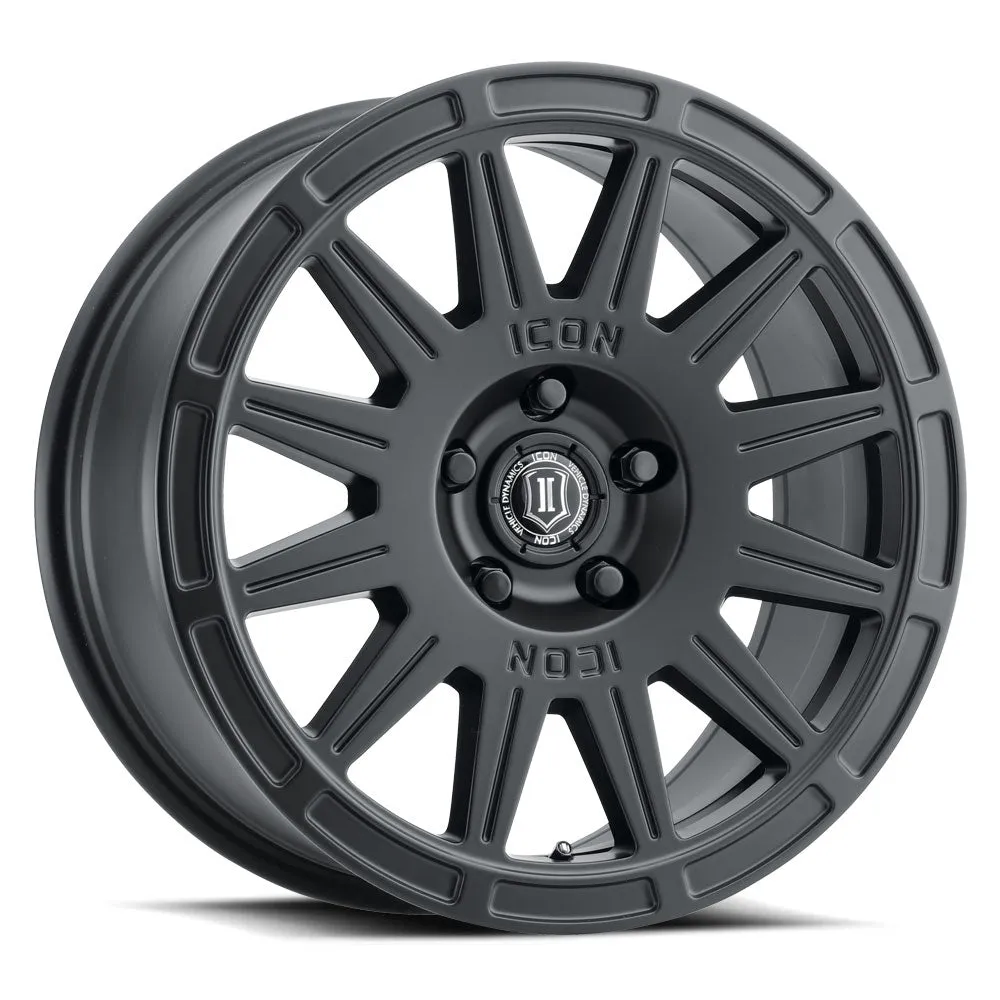 ICON Alloys Ricochet, Satin Black, 17 x 8 / 5 x 100, 38mm Offset, 6" BS product image