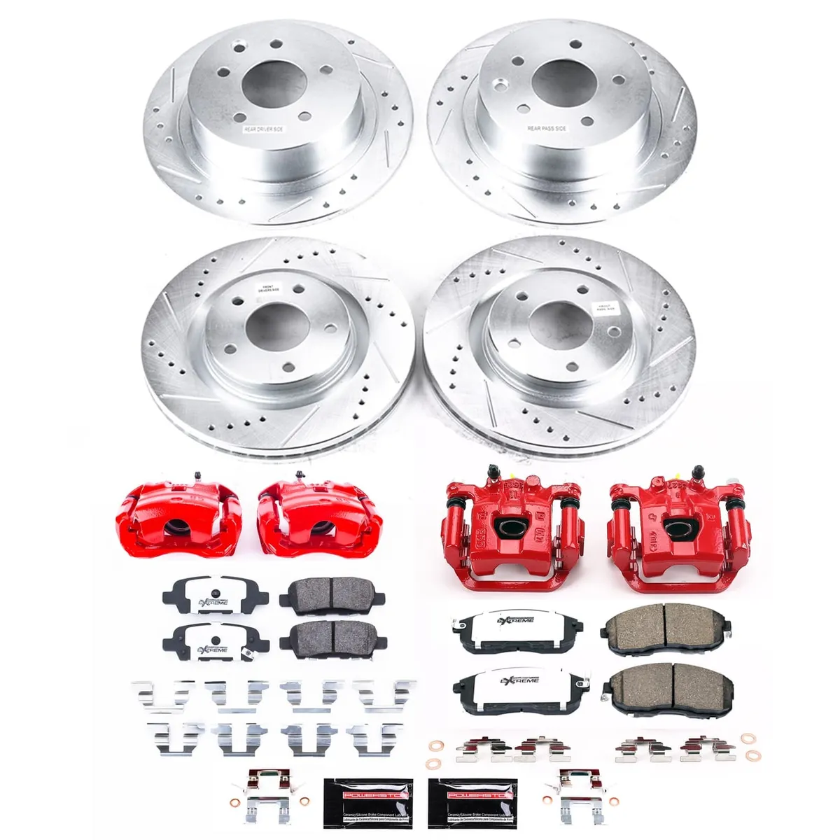 Z26 Street Warrior Upgrade Kit: Drilled/Slotted Rotors; Carbon-Fiber Ceramic Pads; Powder Coated Calipers product image