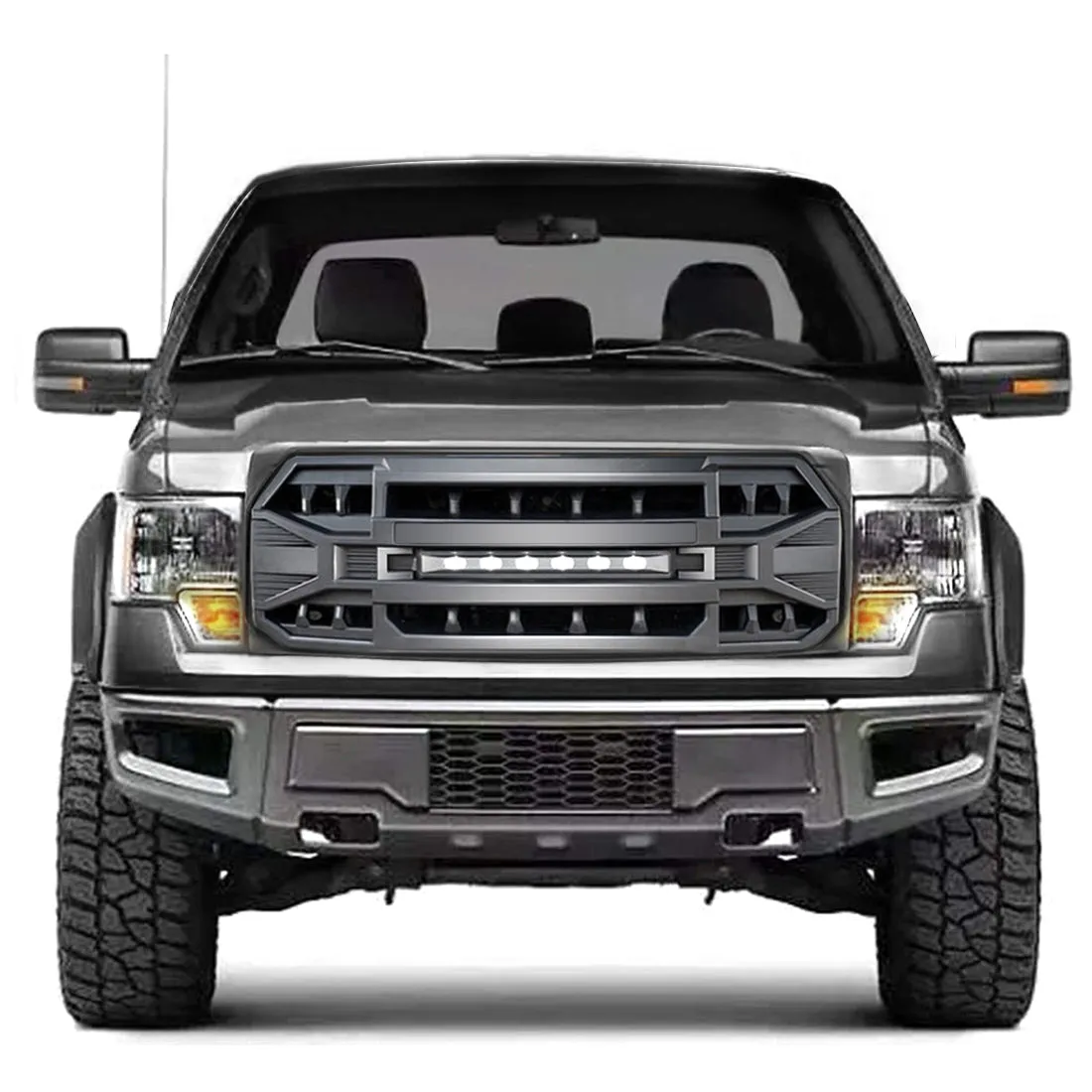 American Modified Amfmaa00114 Armor Grille With LED Off-Road Lights - Matte Black product image