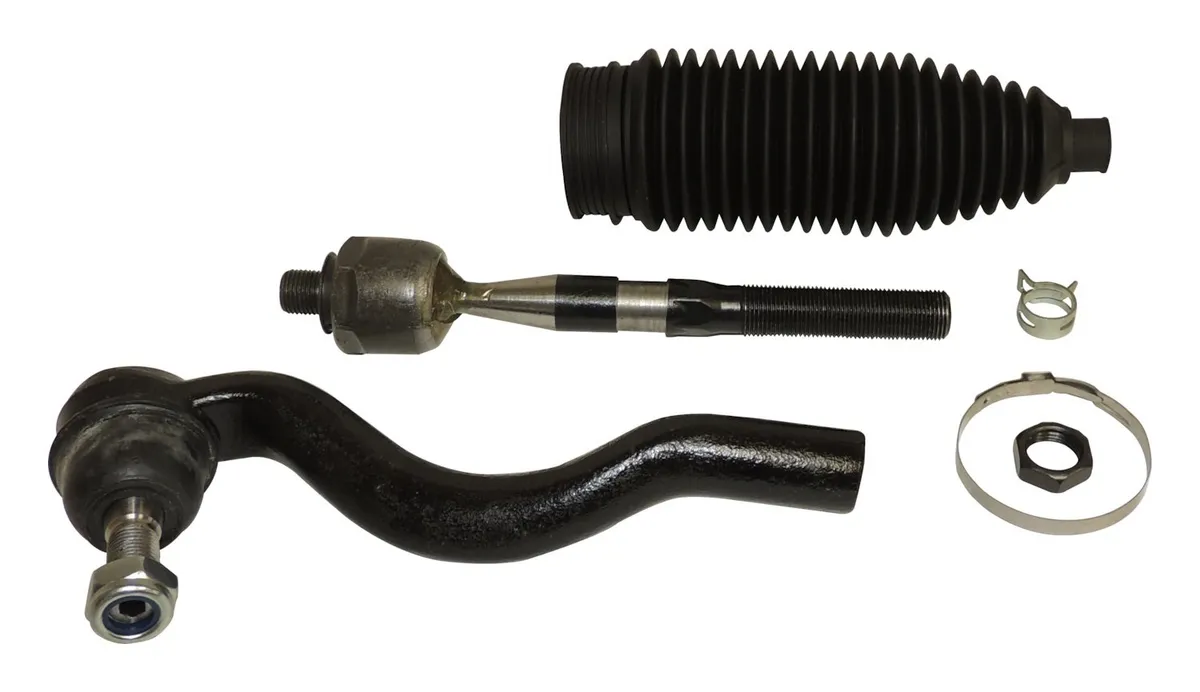 Black Tie Rod End Kit Right Tie Rod End Kit;includes 1 Inner And 1 Outer Tie Rod End, Jam Nut, Bellows Boot, Clamps, And Tie Rod End Nut product image