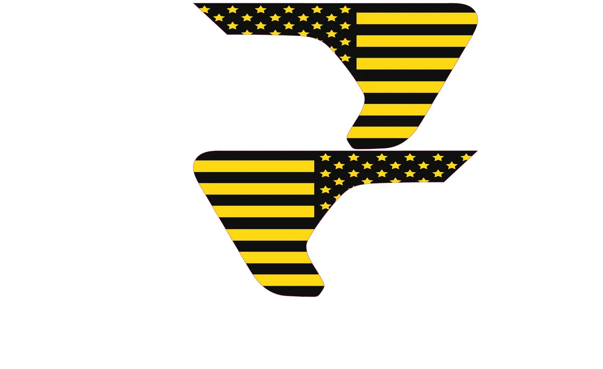 Black and Yellow Flag 2pc Vinyl Fender Decal product image