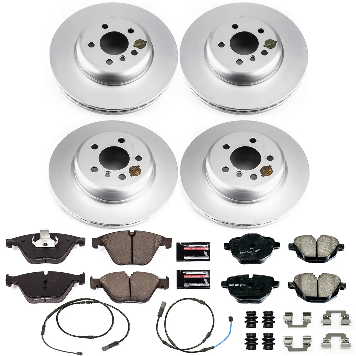 Z23 Sport Geomet Coated Rotor Kit For European Vehicles: Genuine Geomet Fully Coated Rotors; Carbon-Fiber Ceramic Pads W/Hardware; Pad Sensors product image