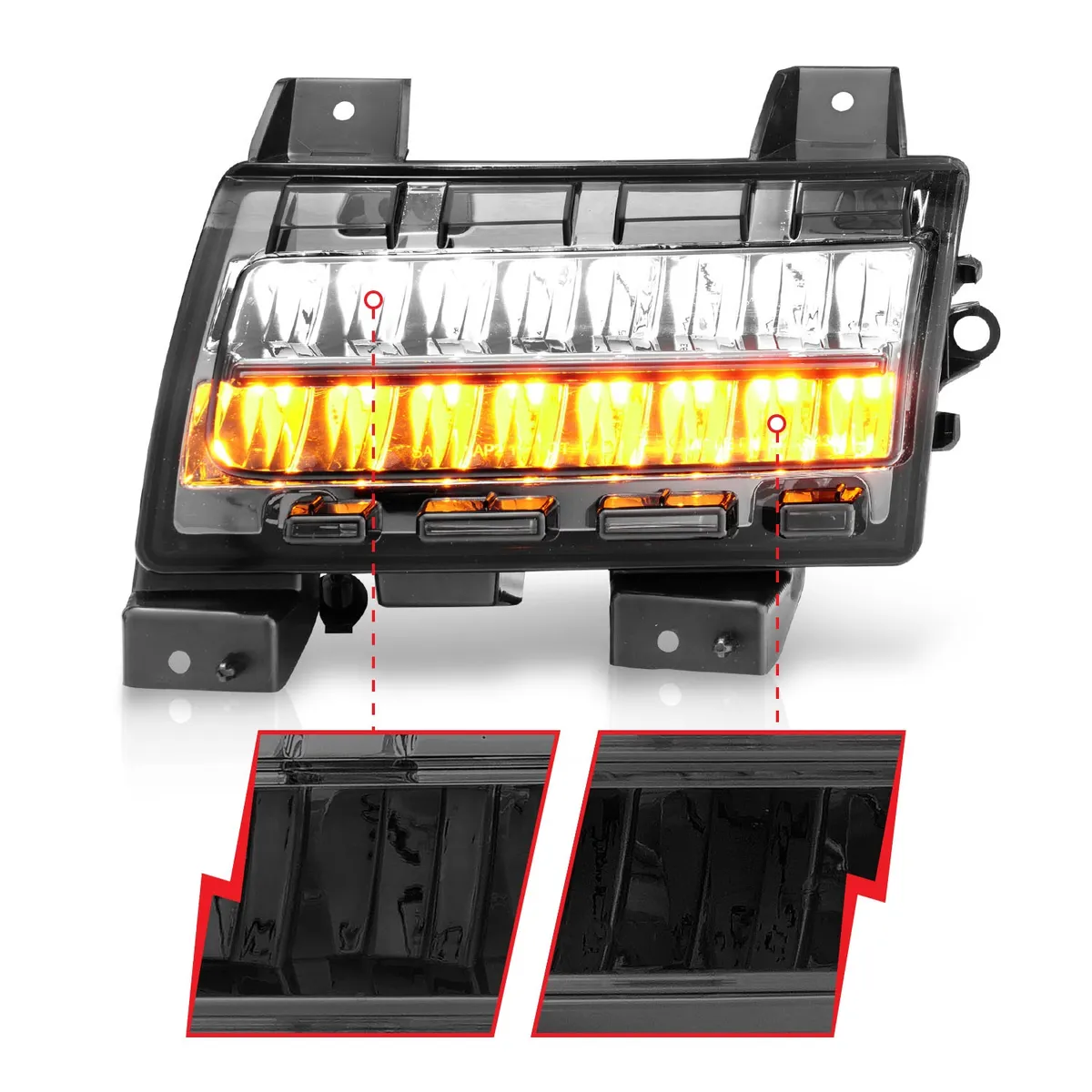 Jeep Wrangler 18-25 Full LED Fender Lights Smoke w/ Sequential Signal (For Sport, Sport s Model Halogen Fender Lights) product image