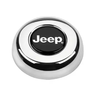 Grant Mopar Licensed Horn Button; Chrome; Jeep; Classic/Challenger Wheels;