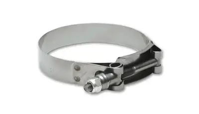 Vibrant Performance T-Bolt Clamps; 2.52 in. To 2.75 in. Clamp Range; 2.25 in. Matching Hose ID; 304 Stainless Steel; Pack Of 2;