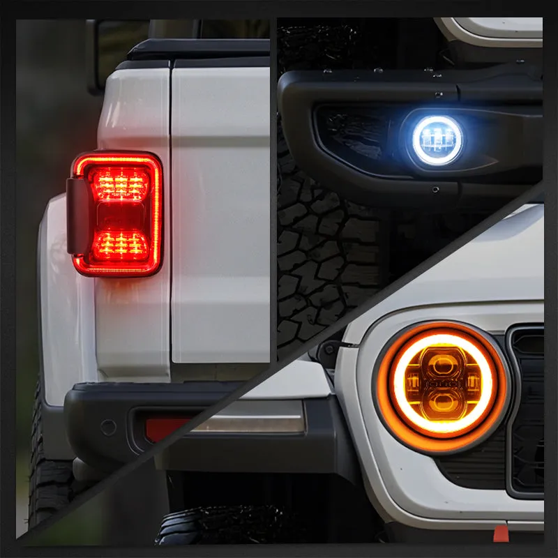 "JT Shadow Bundle – 9"" LED Halo Headlights, Turn Signals, Fogs & Tail Lights for Jeep Gladiator JT" product image