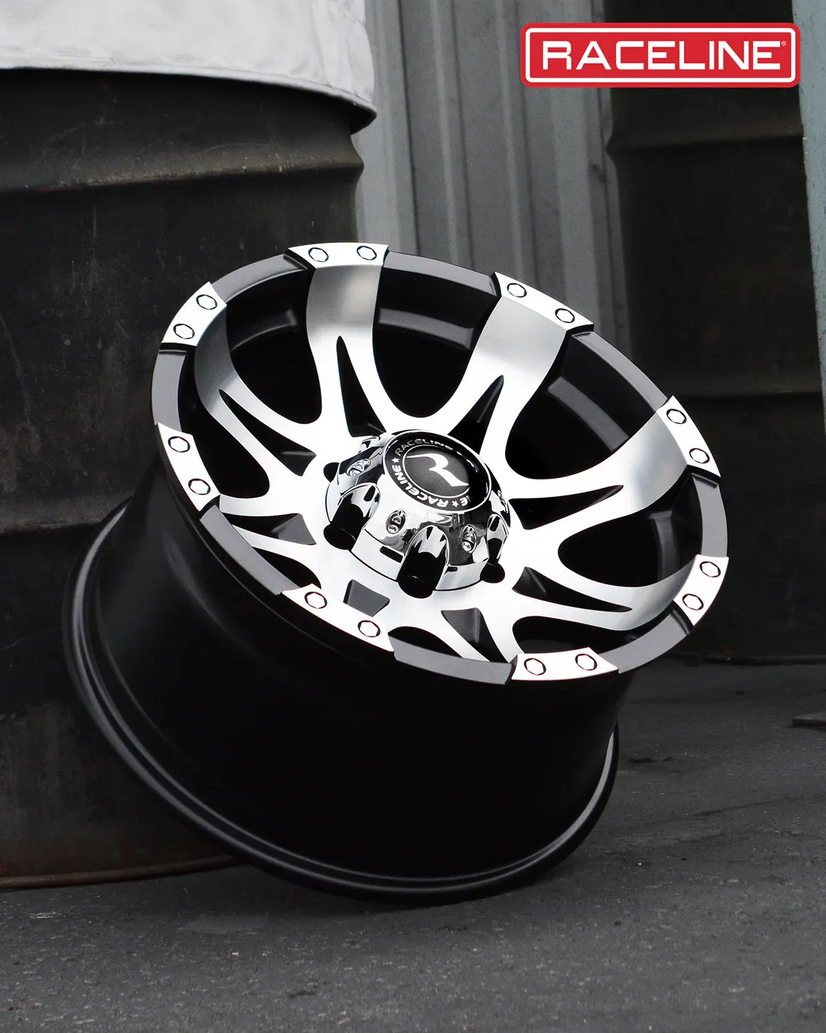 Aluminum Wheels 18x9 Raptor 982 Machined Face Black 25 Offset 6 on 135 Bolt Pattern 87 Bore Raceline product image