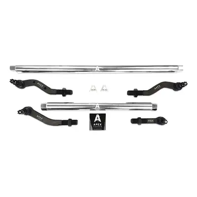 Apex Chassis Kit600 - Jeep Jl-Jt – For Axle Upgrade Options Only - 2.5 Ton Tie Rod & Drag Link Assembly - Polished Aluminum