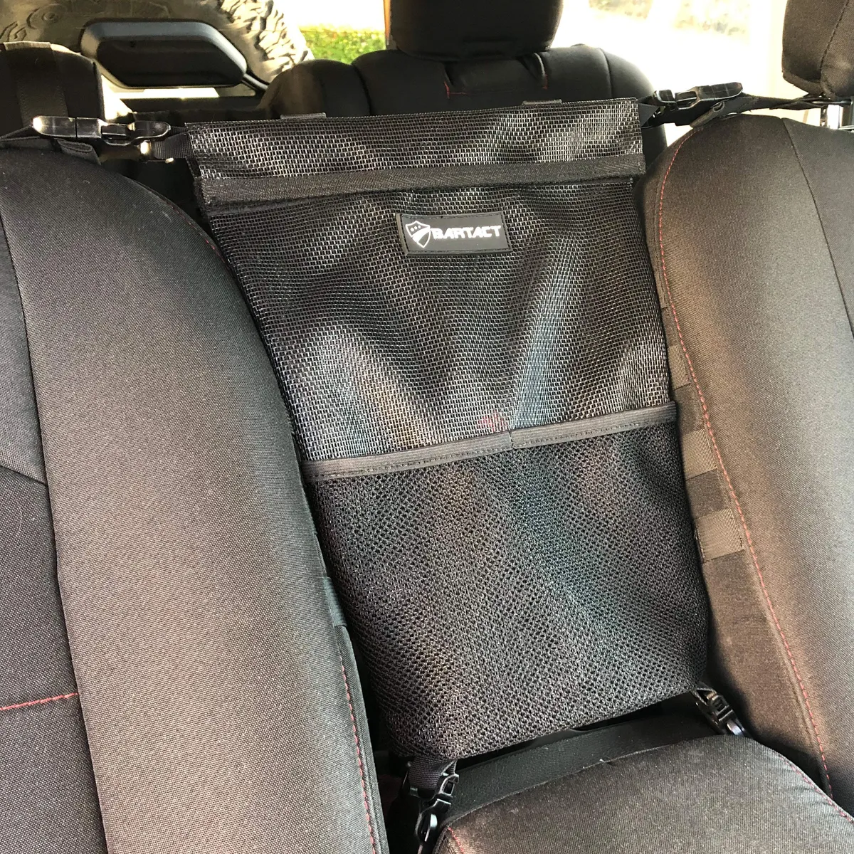 Automobile Seat Storage Bag Pet Barrier Organizer for vehicles Sun Shade Mesh Bartact (Pat Pend) product image