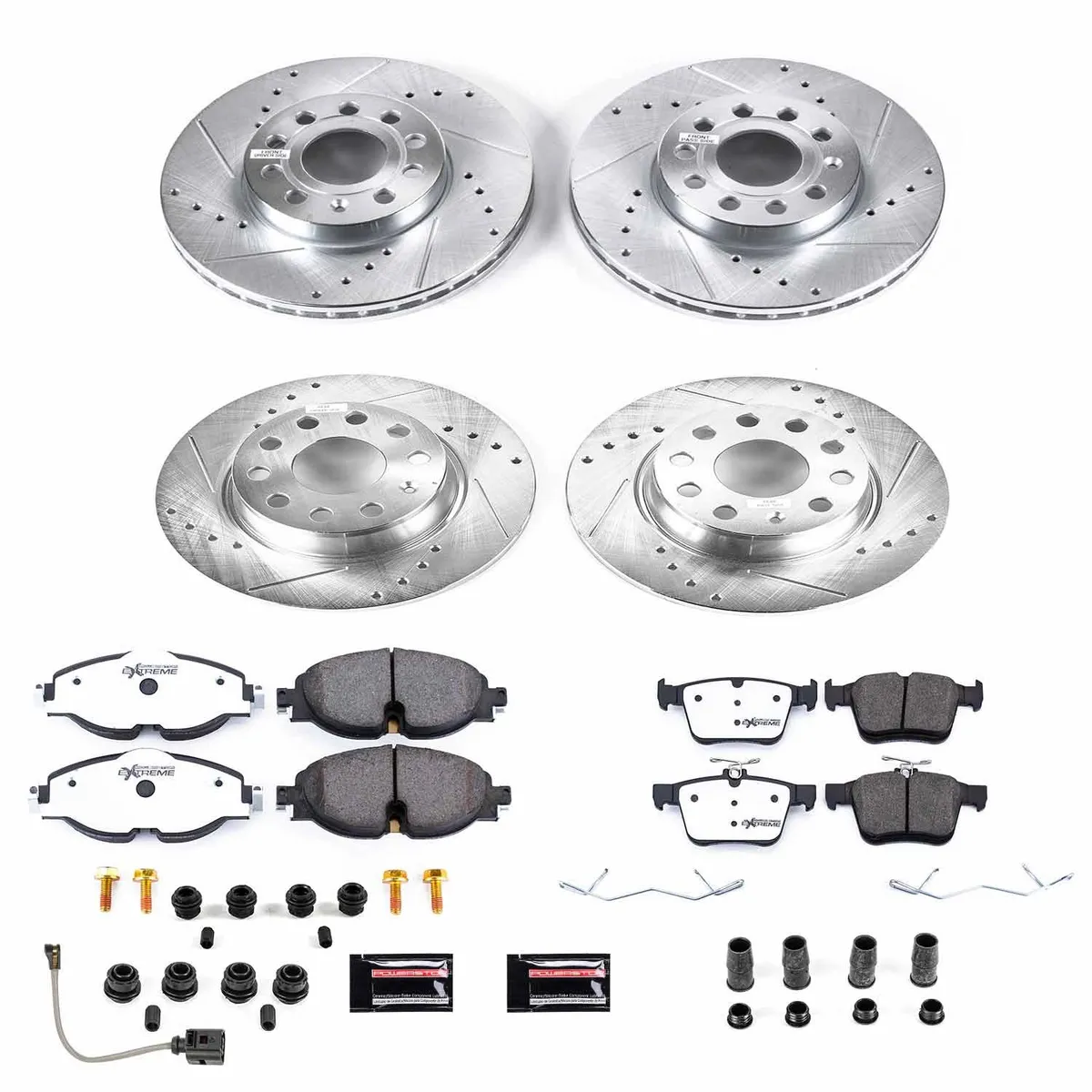 Z23 Evolution Sport Upgrade Kit: Drilled/Slotted Rotors; Carbon-Fiber Ceramic Pads W/Hardware; Pad Sensors product image