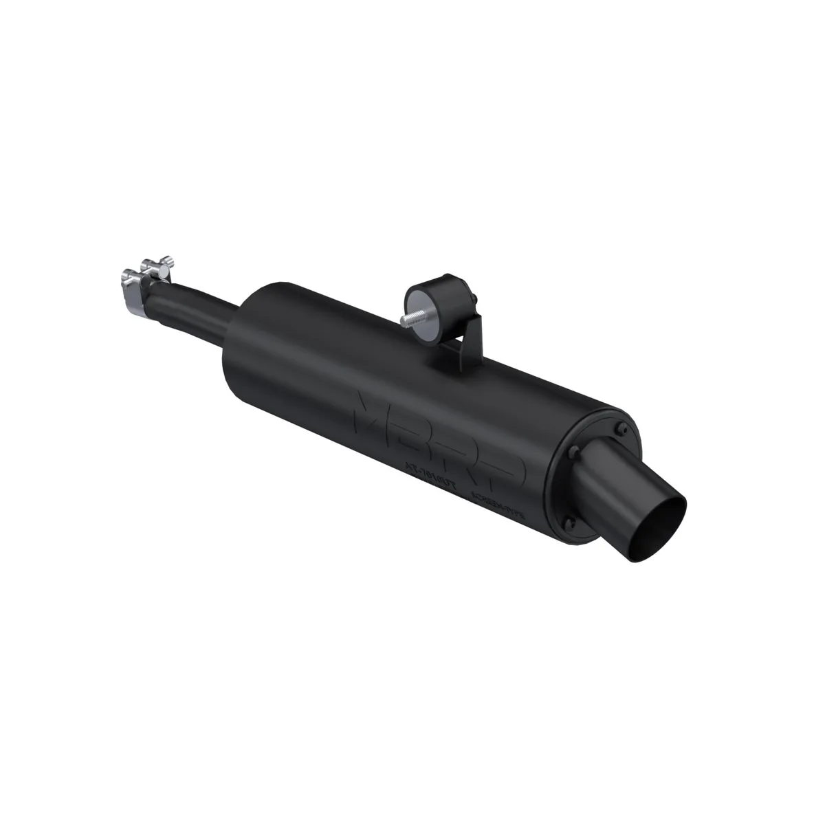 ATV Exhaust System With Utility Muffler; Slip On; 4 In. Body Diameter; Chambered; Black Powder-Coated; product image