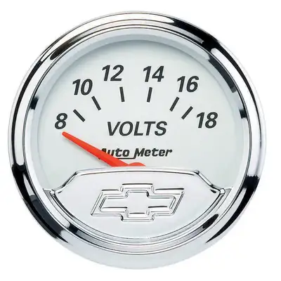 AutoMeter Gauge, Voltmeter, 2 1/16", 18V, Elec, Chevrolet Heritage Bowtie