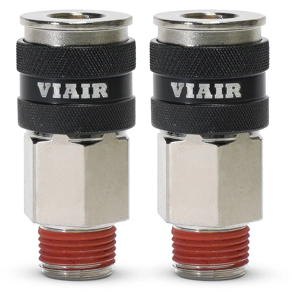 "3/8"" NPT - (M) Automatic Coupler - Steel / Nickel Plated w/ black sleeve & No Logo-10pc" product image