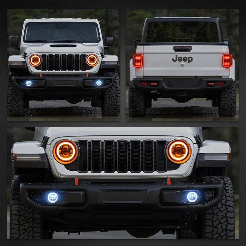 "JT Shadow Bundle – 9"" LED Halo Headlights, Turn Signals, Fogs & Tail Lights for Jeep Gladiator JT" product image