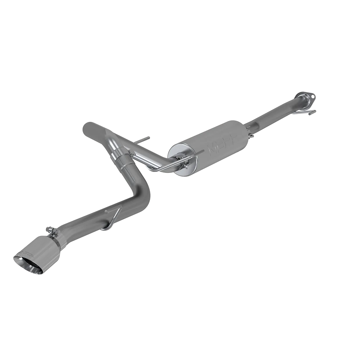 Armor Lite Cat Back Exhaust System; 2.5 in.; Incl. Ext. Pipe/Muffler/Over Axle Pipes/Tailpipe/Hardware/4 in. OD Tip; Single Side Exit; Aluminized; product image