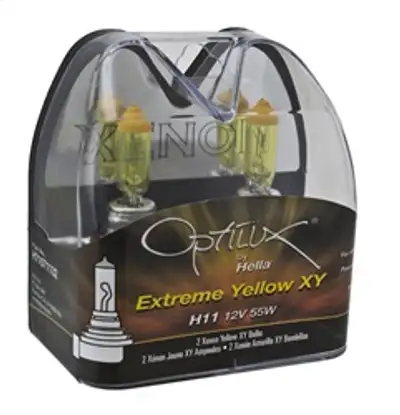 Hella HELLA Optilux XY Series HB4 9006 Xenon Halogen Bulbs 12V 55W 2 Pack Yellow