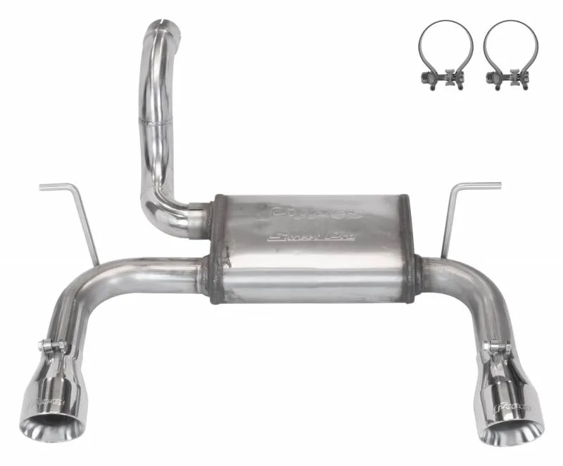 Pypes Axle-Back Exhaust System 18-22 Jeep Jl Dual Exit 2.5 Inch Intermediate And Tailpipe Street Pro Muffler Hardware Incl 4 Inch Dual Tips Included Stainless Steel Pypes Exhaust product image