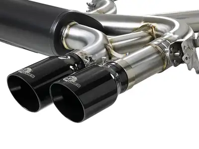 aFe Power MACH Force-XP 3-12 IN 304 Stainless Steel Cat-Back Exhaust System w Black Tip BMW X5 M F85X6 M F16F86 15-18 V8-4.4L tt S63