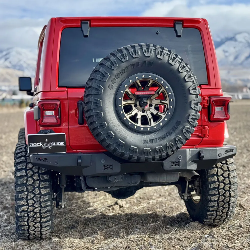 Rock Slide Engineering Aluminum Full Rear Bumper Rear Bumper - No Tire Carrier - JL product image