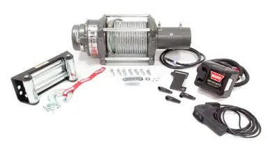Warn WARN - Vehicle Mounted; Vehicle Recovery Winch; 12 Volt Electric; 15000 Pound Line Pull Capacity; 90 Foot Wire Rope; Roller Fairlead; Wired Remote; Planetary