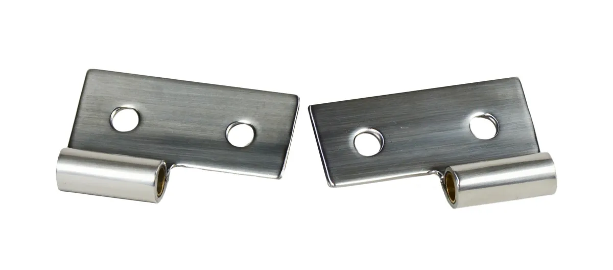 JEEP CJ/YJ/TJ Lower Door Hinge Pair 76-06 CJ Wrangler YJ/TJ Polished Silver Kentrol product image