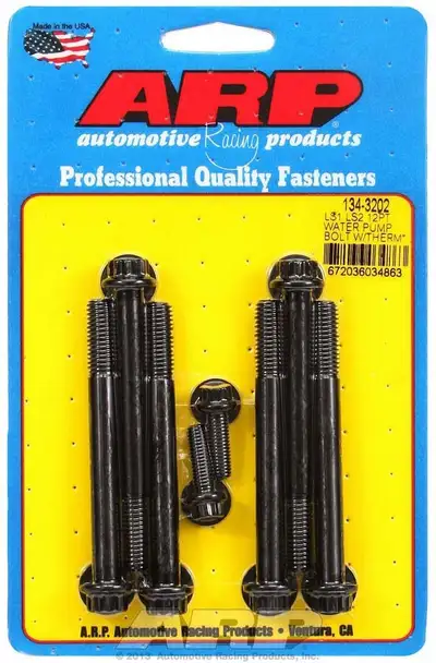 ARP Auto Racing Ls1/Ls2 12pt Bolt Head Black Oxide Water Pump Bolts W/Thermostat Housing Bolts Kit