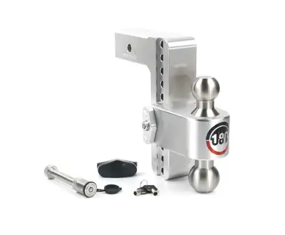 Weigh Safe 180 Hitch Stainless Steel 8in Drop Hitch With 2.5in Shank (10k/18.5k Grwr) Withws05 Keyed Alike