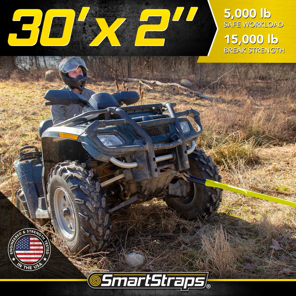 2in x 30ft 15000lb Recovery Strap W/Loop Ends product image