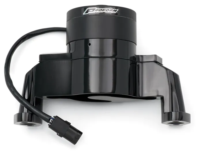 Electric Engine Water Pump Aluminum Black Powder Coat Fits SB Chevy Engines Proform product image