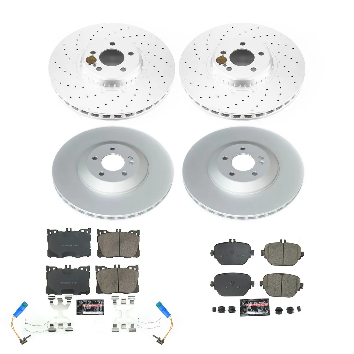 Z23 Sport Geomet Coated Rotor Kit For European Vehicles: Genuine Geomet Fully Coated Rotors; Carbon-Fiber Ceramic Pads W/Hardware; Pad Sensors product image