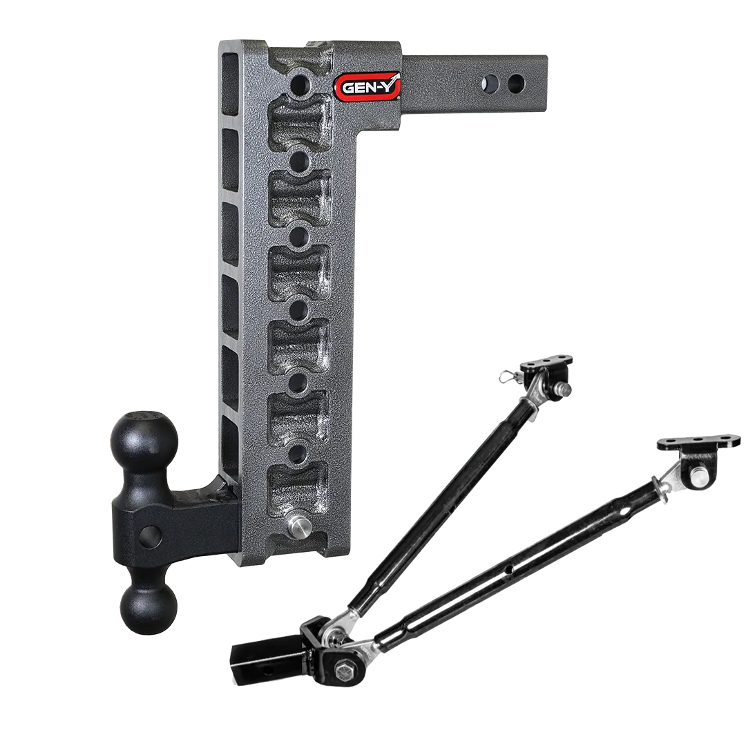 GEN-Y Hitch Mega-Duty 10in Drop Hitch w/ Dual-Ball Mount and Pintle Lock product image