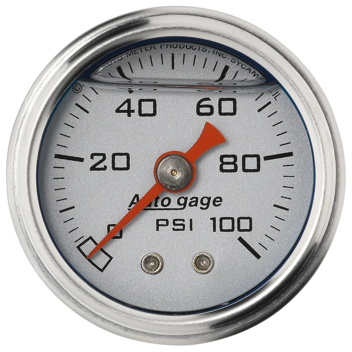 Gauge, Pressure, 1.5" direct mnt, 100psi, Liquid Filled Mech, Slvr, 1/8" NPTF Male product image