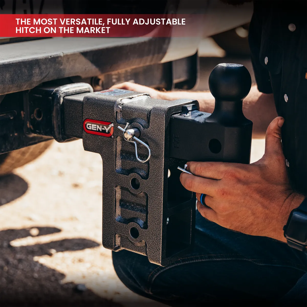 GEN-Y Hitch Mega-Duty 10in Drop Hitch w/ Dual-Ball Mount and Pintle Lock product image