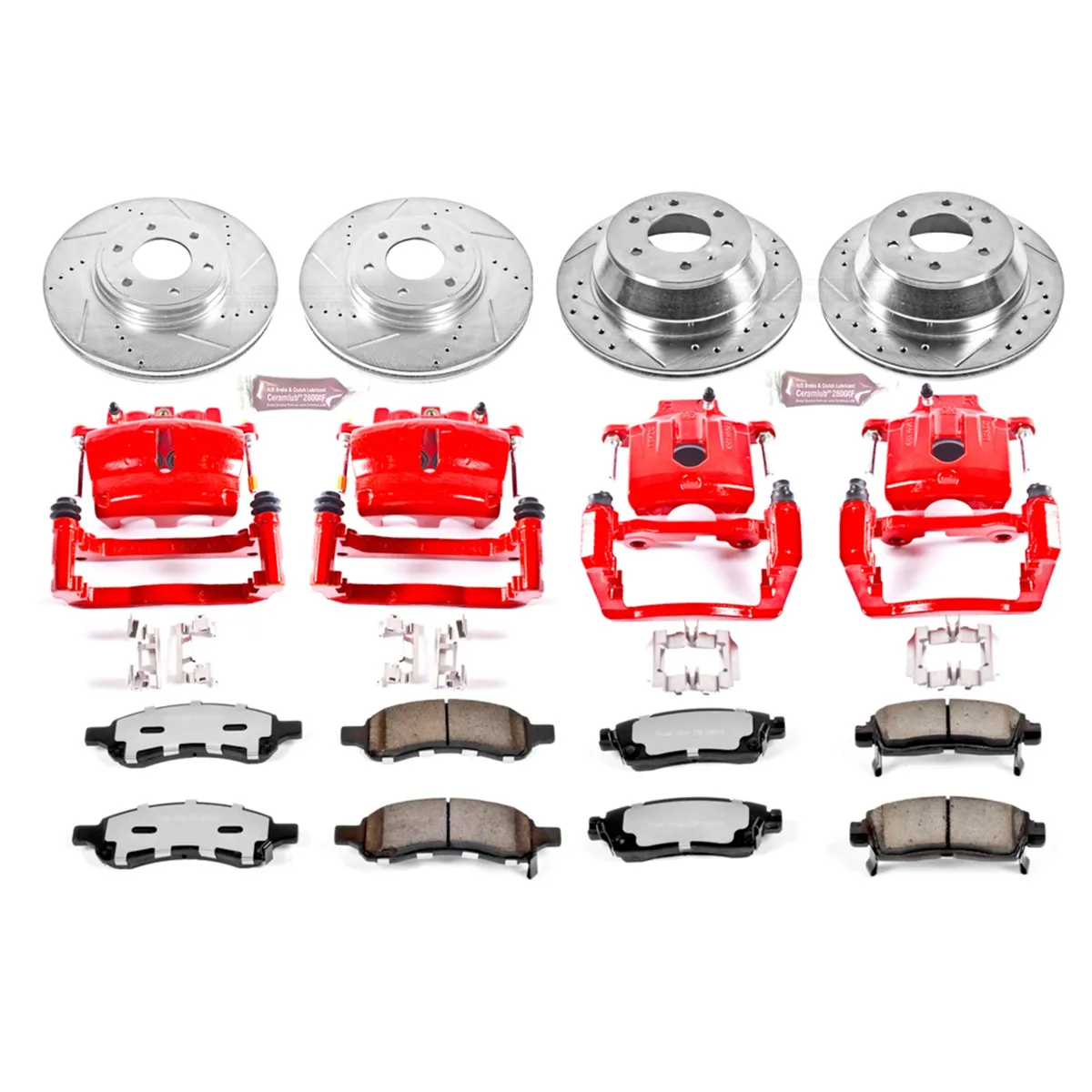 Z36 Truck/Tow Upgrade Kit: Drilled/Slotted Rotors; Carbon-Fiber Ceramic Pads; Powder Coated Calipers product image