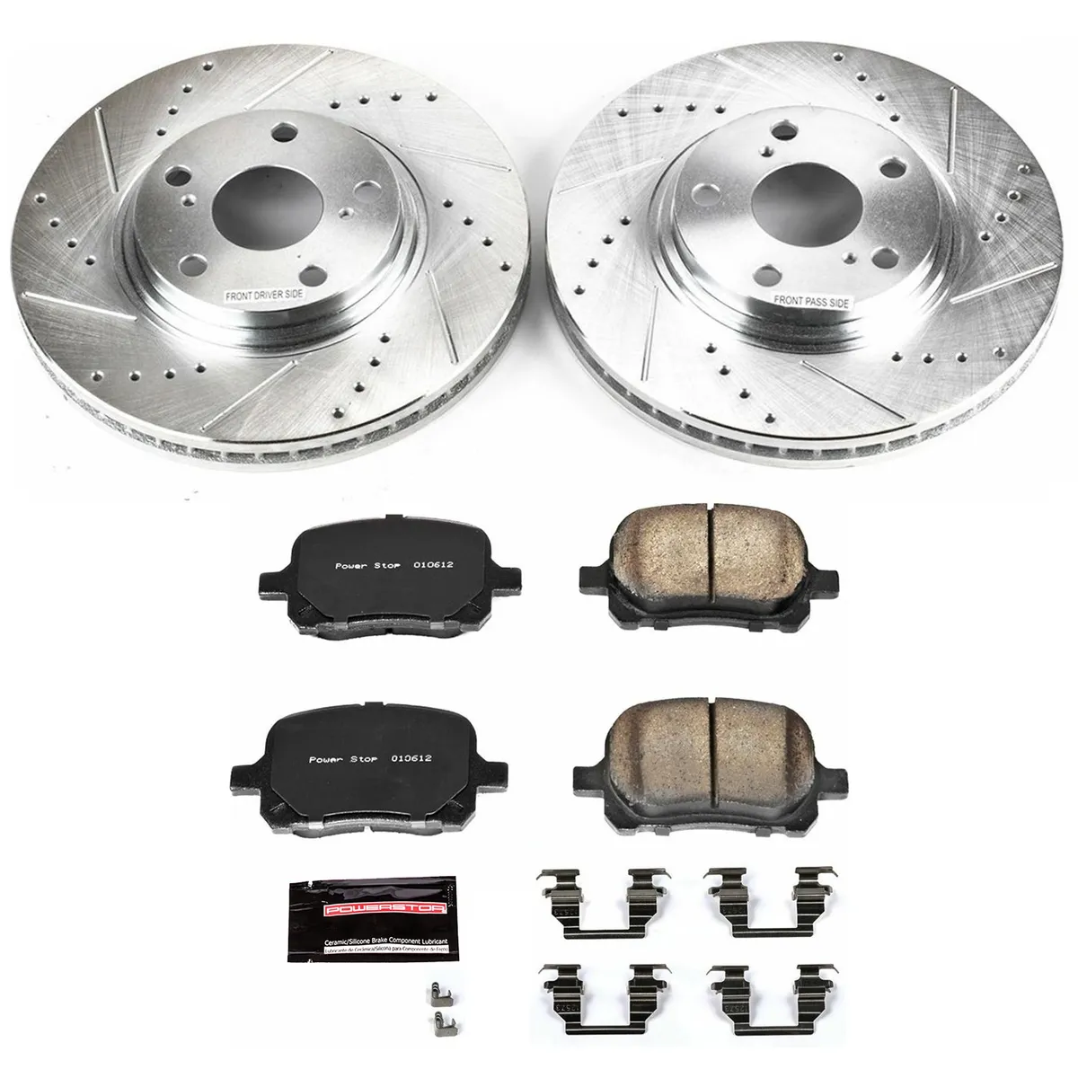 Z23 Evolution Sport Upgrade Kit: Drilled/Slotted Rotors; Carbon-Fiber Ceramic Pads W/Hardware product image