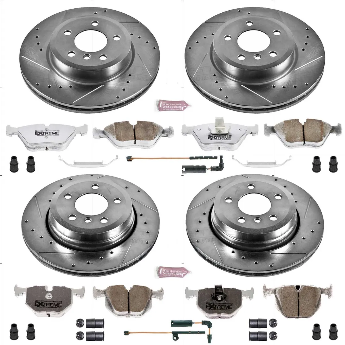 Z26 Street Warrior Upgrade Kit: Drilled/Slotted Rotors; Carbon-Fiber Ceramic Pads W/Hardware; Pad Sensors product image