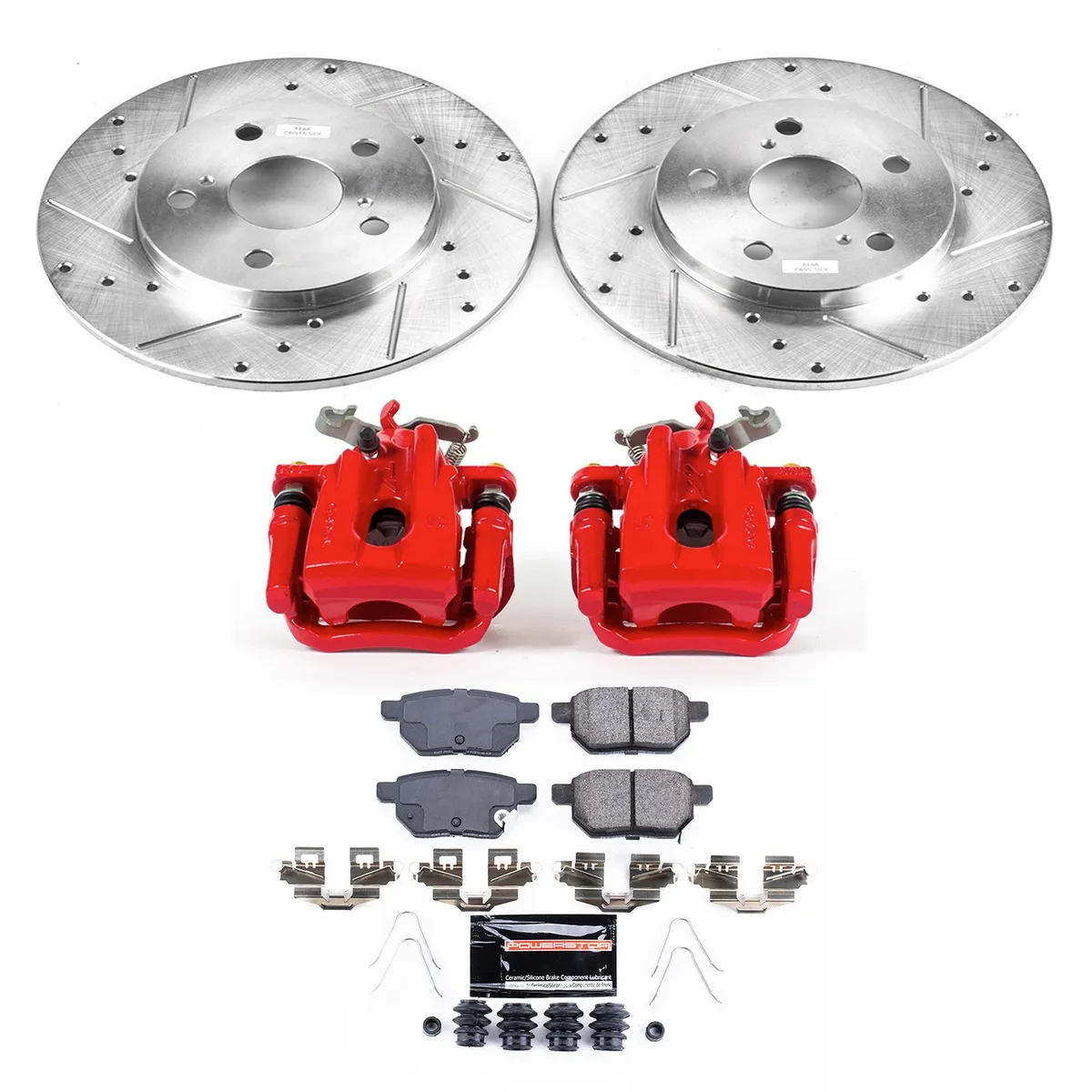 Z23 Evolution Sport Upgrade Kit: Drilled/Slotted Rotors; Carbon-Fiber Ceramic Pads; Powder Coated Calipers product image