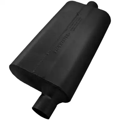 Flowmaster 50 Series Delta Flow Muffler 2.25in IN (O) / OUT (C): ea 16 Gauge Aluminized Steel