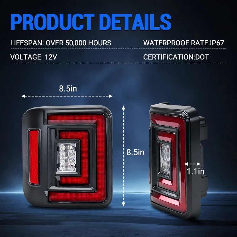 Flush Mount Jeep Wrangler Tail Lights – Ultra Bright LED Upgrade for JL 2018–2026 product image