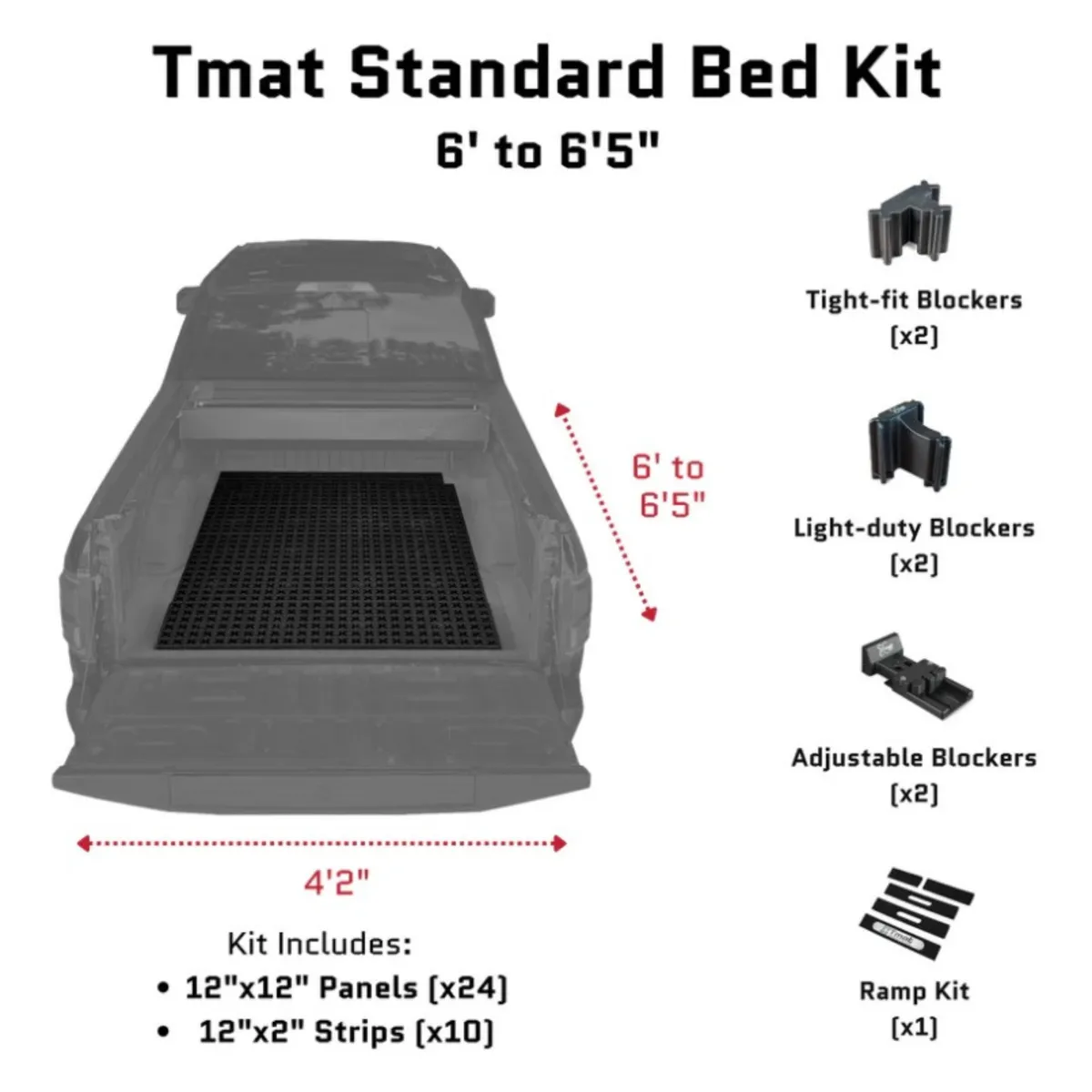 Truck Bed Organizer Slide Out Mat For Standard Bed (6ft to 6.5ft) Black product image