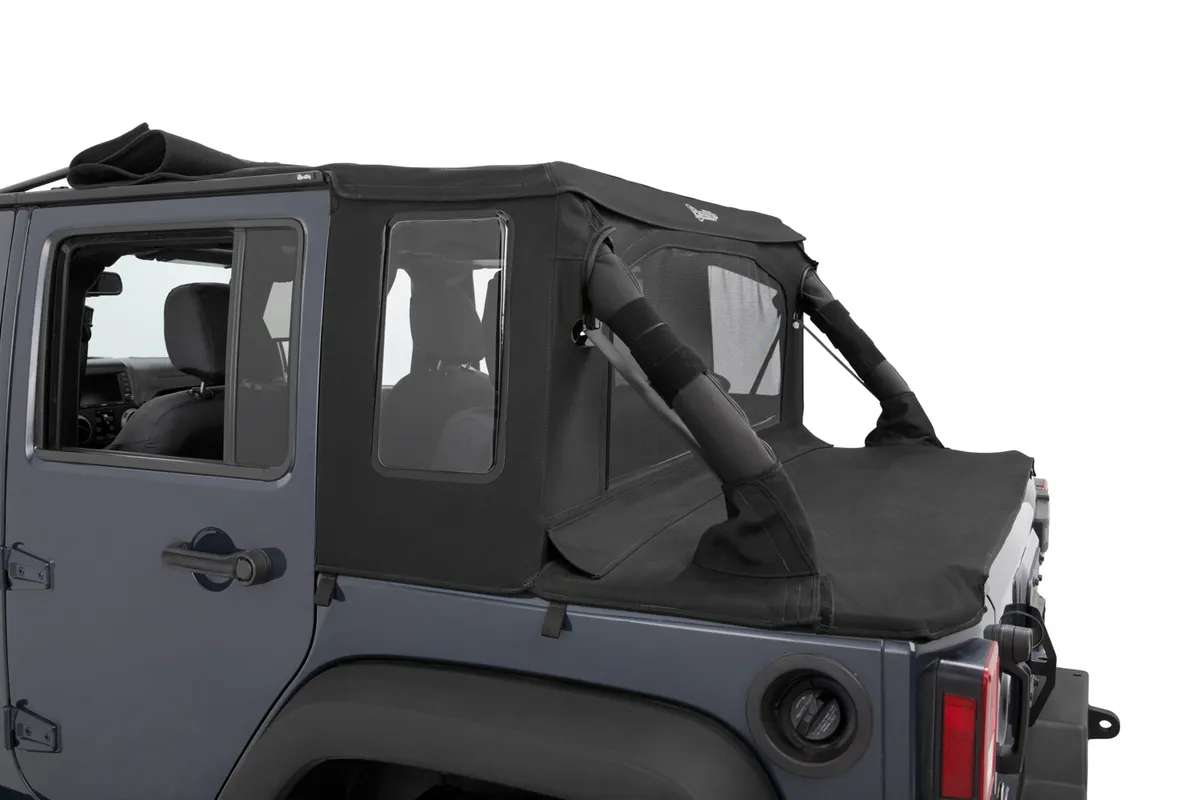 Jeep Wrangler Halftop Soft Top Conversion Kit For Jeep 2007-2018 Wrangler JK 4 Door Black Premium Twill Bestop product image