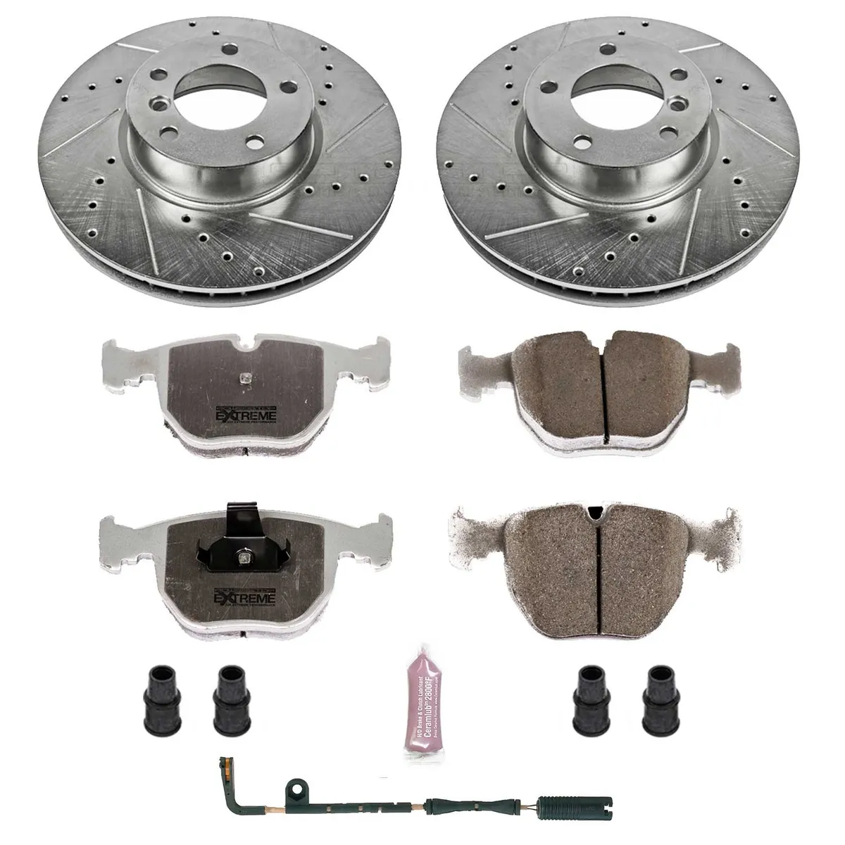 Z26 Street Warrior Upgrade Kit: Drilled/Slotted Rotors; Carbon-Fiber Ceramic Pads W/Hardware; Pad Sensors product image