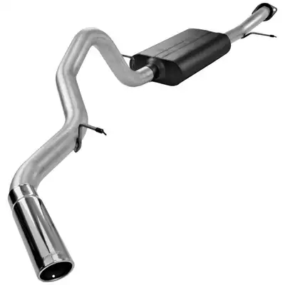 Flowmaster 00-06 Chev. / GMC Tahoe / Yukon 4.8L / 5.3L 2/4 Wheel Drive 3.00in Outlet 50 Series Big Block Muffler 3.50in Logo Embossed Stainless Tip Force II SOS Mandrel Bent Tubing 16 Gauge Aluminized Steel