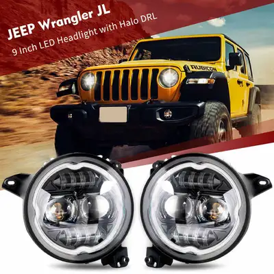 Race Sport 2018+ Jeep JL And JT 9in LED RGBW Direct Fit Headlight Upgrade Kit with ColorSMART Chasing Technology