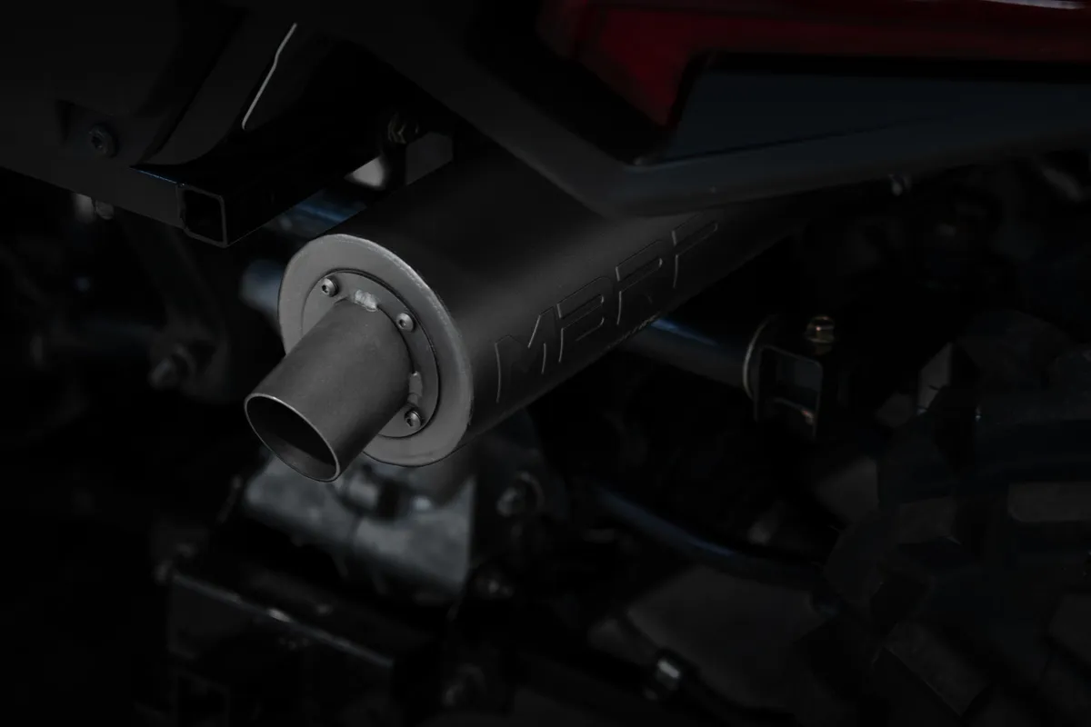ATV Exhaust System With Sport Muffler; Slip-On Combination; 1.75 in. Inlet; 4.25 in. Diameter Body; Chambered Muffler; product image