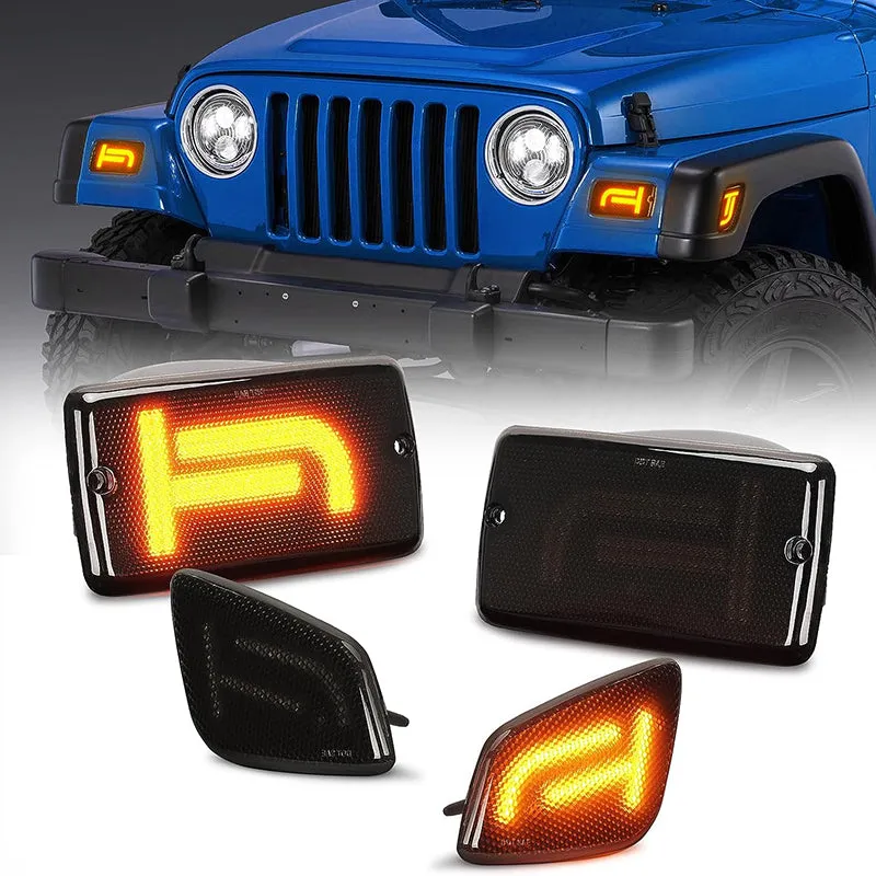 For 1997-2006 Jeep Wrangler TJ LED Front Fender Side Marker Lights product image