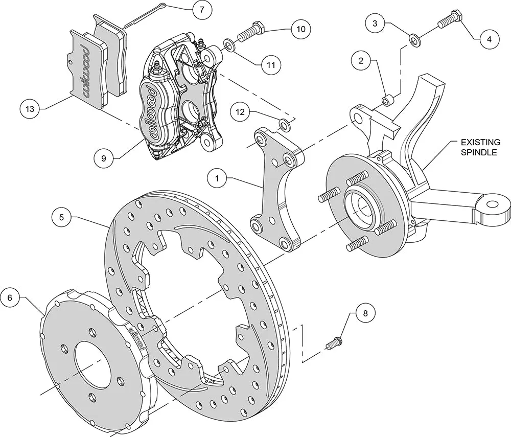 2002 - 2006 Mitsubishi Forged Dynalite Big Brake Front Brake Kit (Hat) - 140-7015 product image