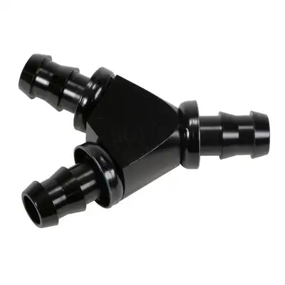 Fleece Performance Fleece Performance 1/2" Black Anodized Aluminum Y Barbed Fitting -8 Pushlock Hose